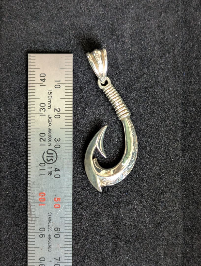 シルバー925 フィッシュフック ペンダントトップ 釣り針 ネックレスヘッド