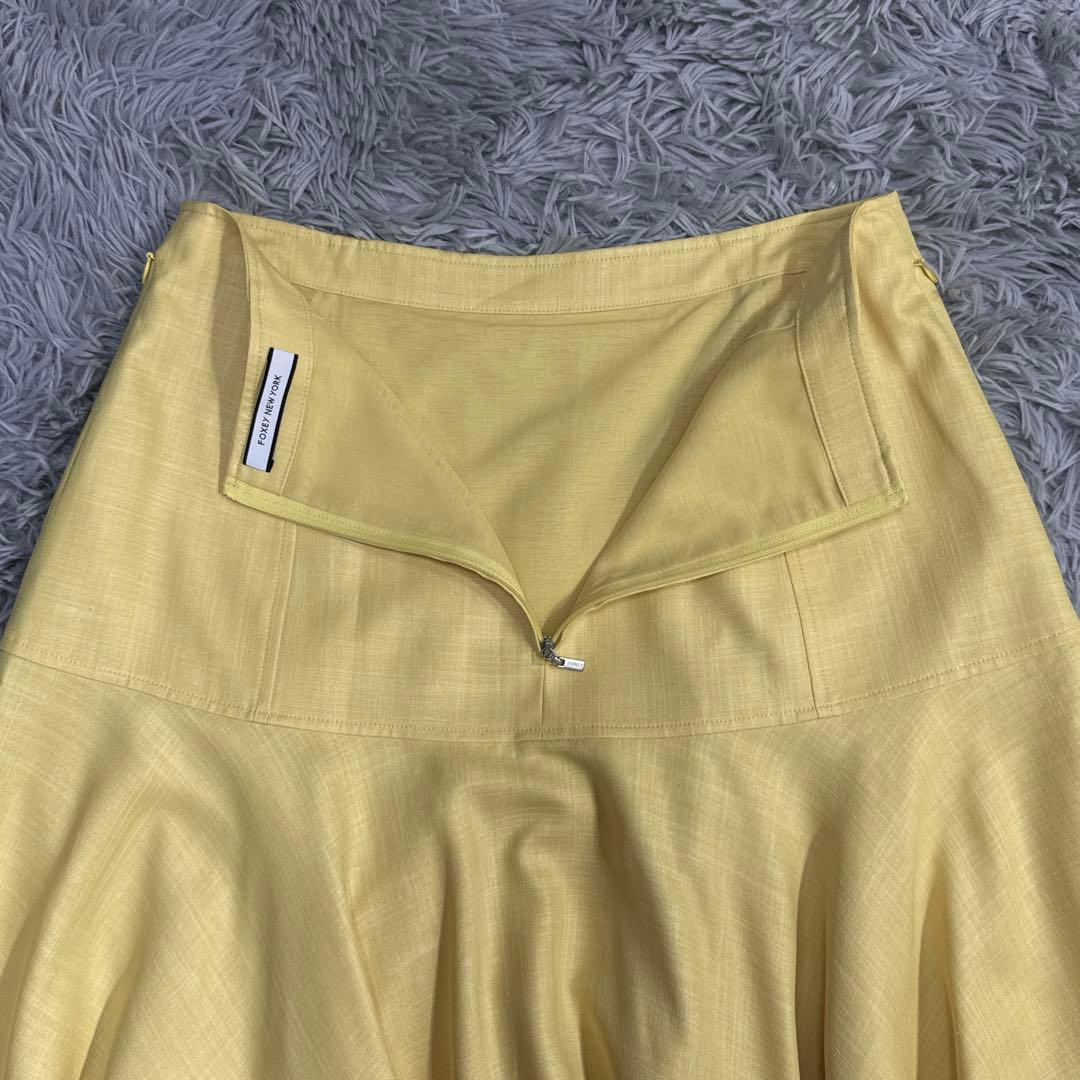 極美品✨’21年 フォクシー ジョセフィンスカート フレア イエロー 42
