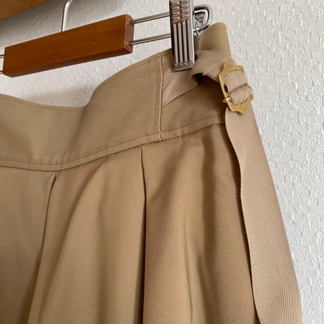 ADORE アドーア ベージュ フレアスカート サイドリボン付き ロングスカート