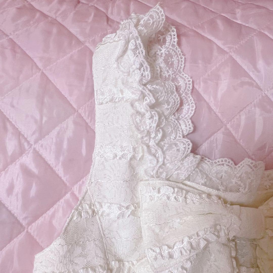 タイムセール【美品】BABY, ミシェル・リリィジャンパースカート　白　総レース