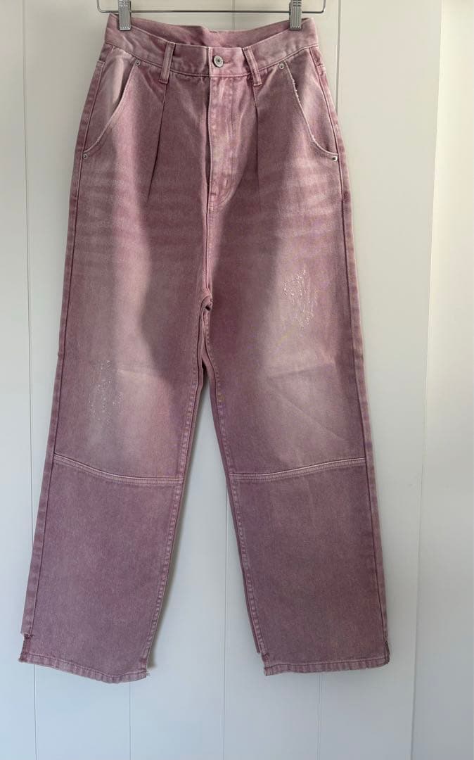YENN イエン HIGH RISE TUCK WIDE PINK