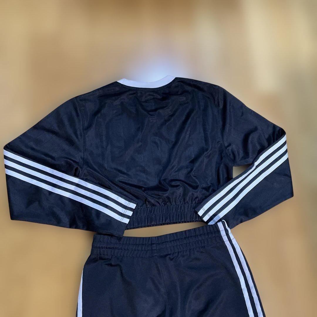 adidas ブラック ショート丈ジャージセットアップXS美品✨✨