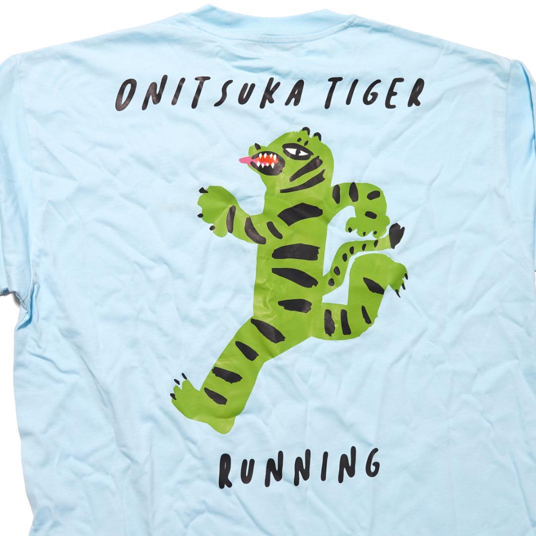 新品 オニツカタイガー オーバーサイズ Tシャツ 水色 ブルー L