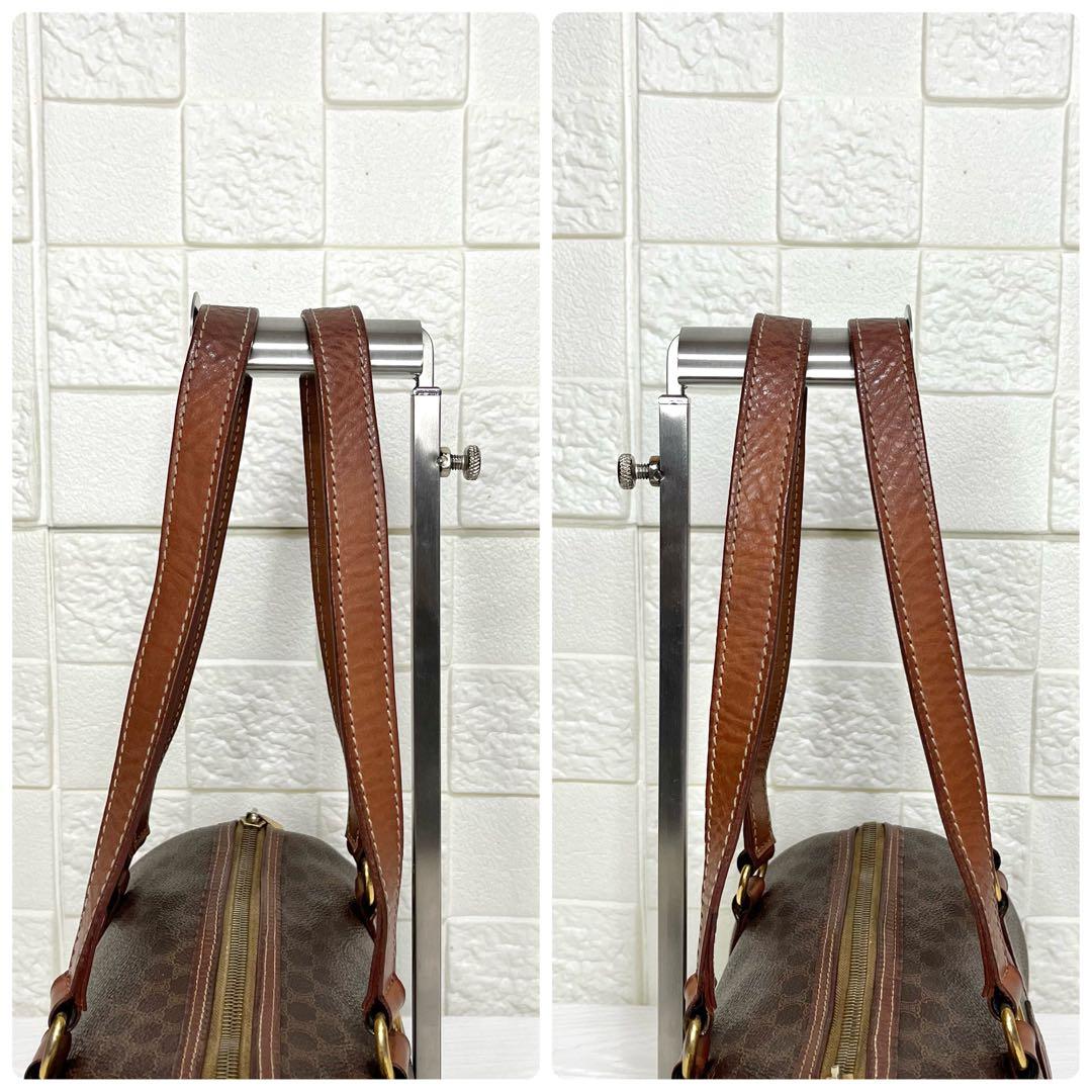 ✨美品✨☘️CELINE ☘️✨ミニボストン✨ドラム型✨マカダム柄✨PVCレザー✨