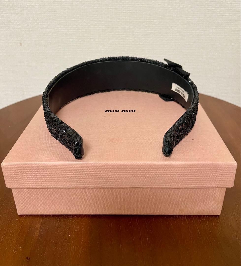 MiuMiu ブラック　グリッター　カチューシャ　浜崎あゆみ　プラダ