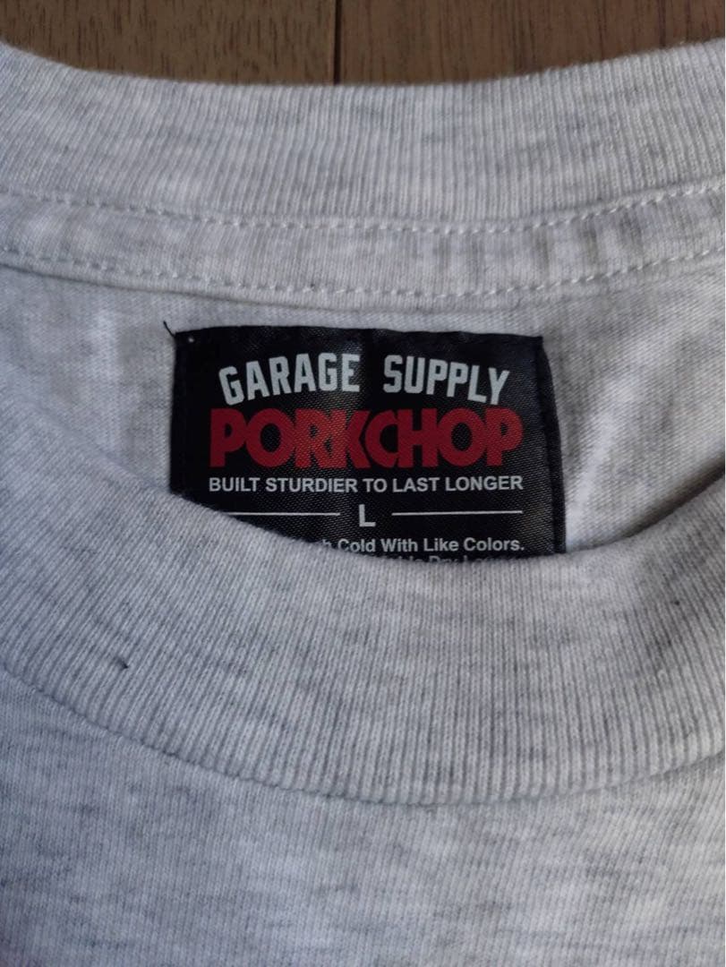PORKCHOP ポークチョップ　グレー パープル　Tシャツ　L