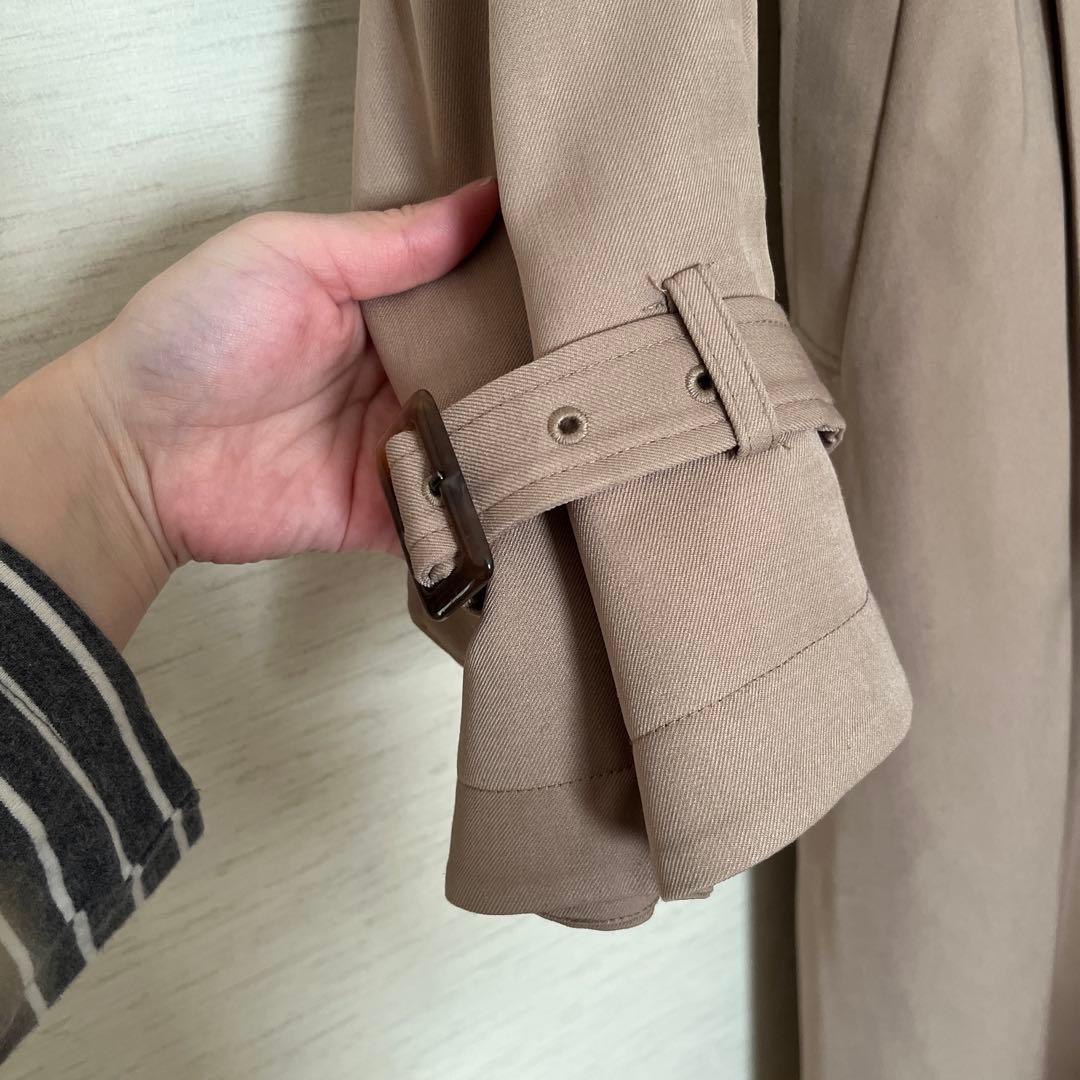 COHINA レザーライクカラートレンチコート short ベージュ