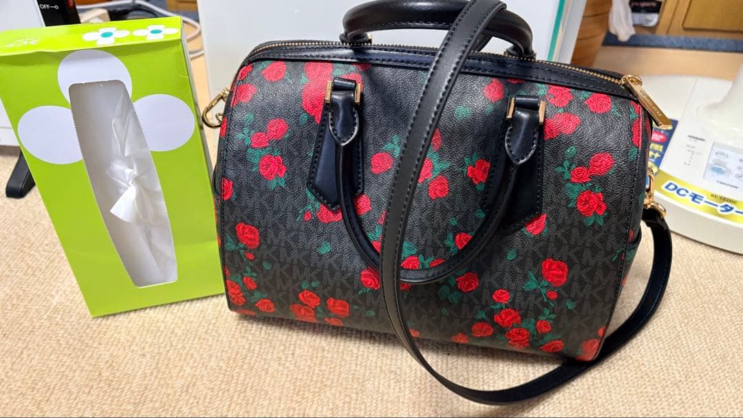MICHAEL KORS ローズ柄 ボストンバッグ美品