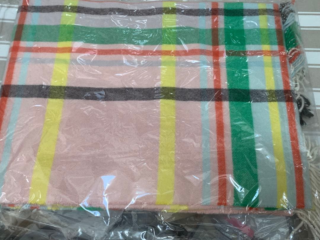 美品　ジョンストンズロンハーマン別注 大判カシミヤストールぽこ