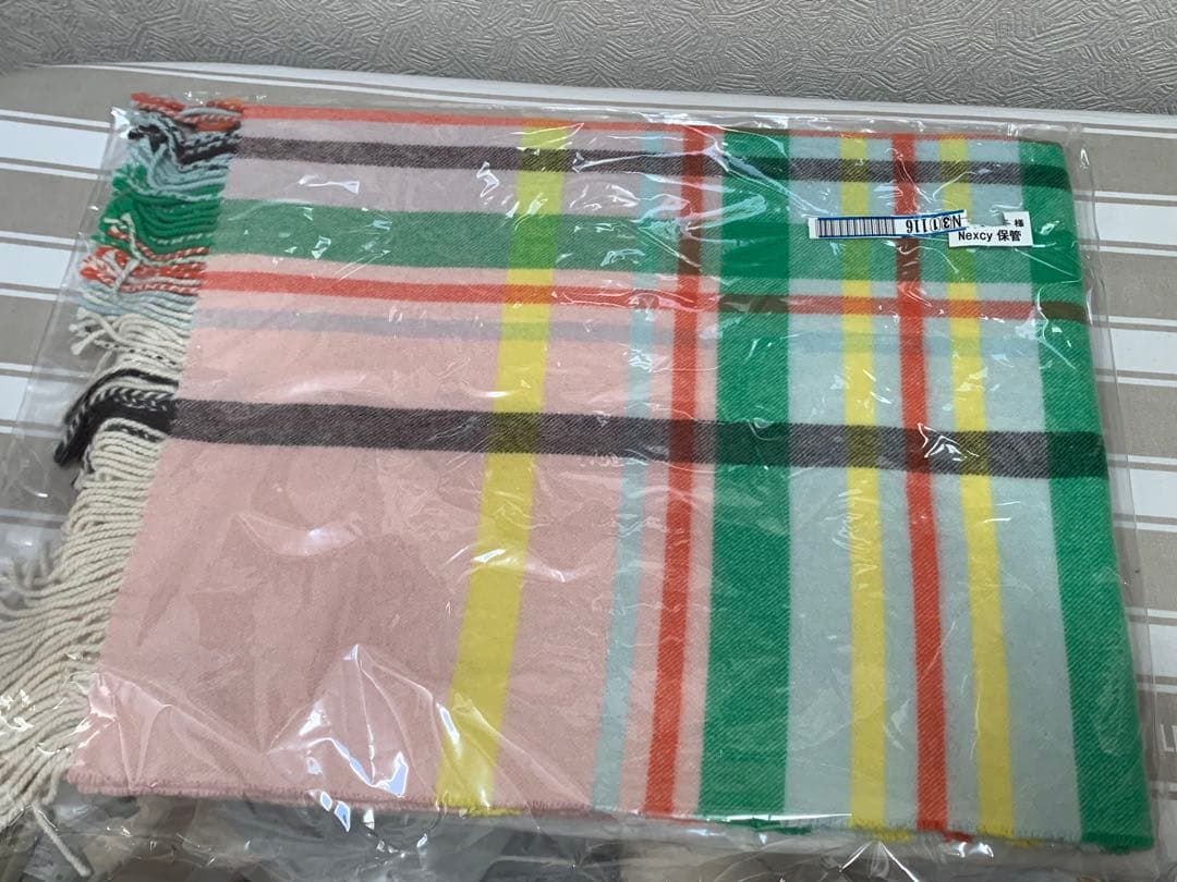 美品　ジョンストンズロンハーマン別注 大判カシミヤストールぽこ