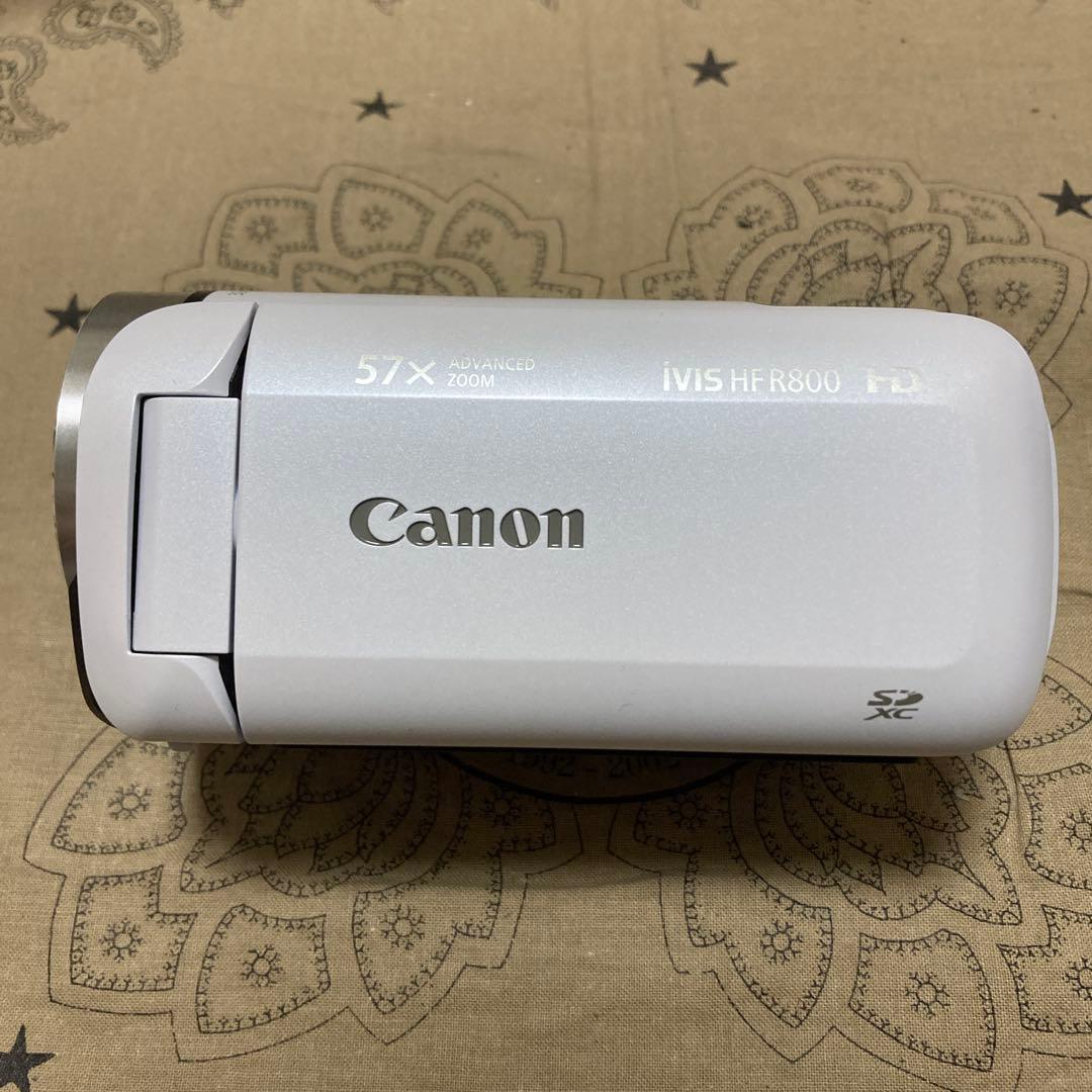 ほぼ新品 Canon iVIS HF R800 ホワイト ビデオカメラ