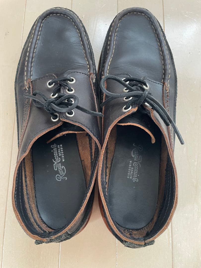 russel moccasin ラッセルモカシン　黒　レザー