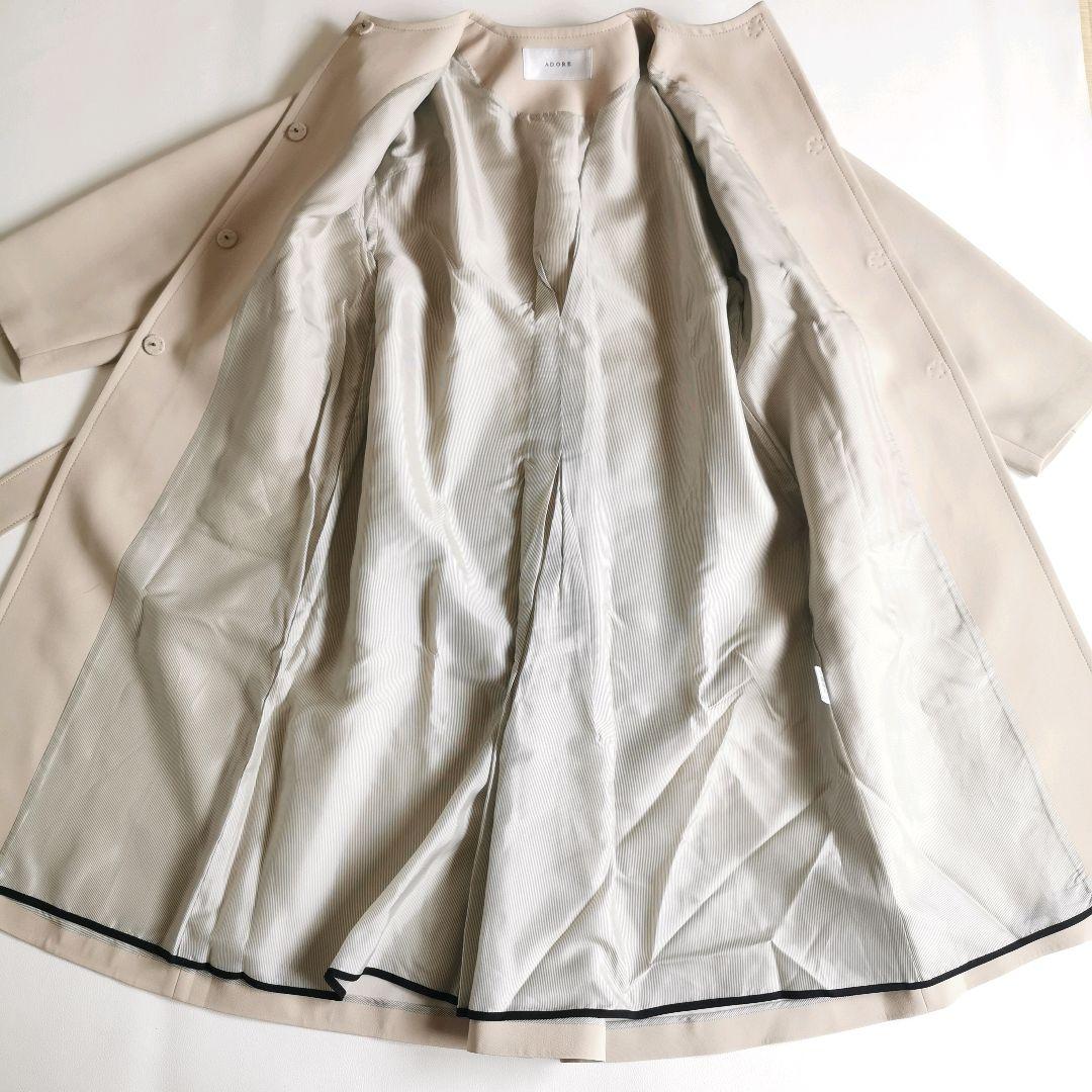 近年【美品✨】アドーア　ボンディングノーカラーコート ベージュ 36