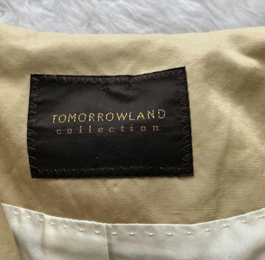 【極美品】トゥモローランドコレクション　麻混　ダブルフェイス　春コート　ロング丈