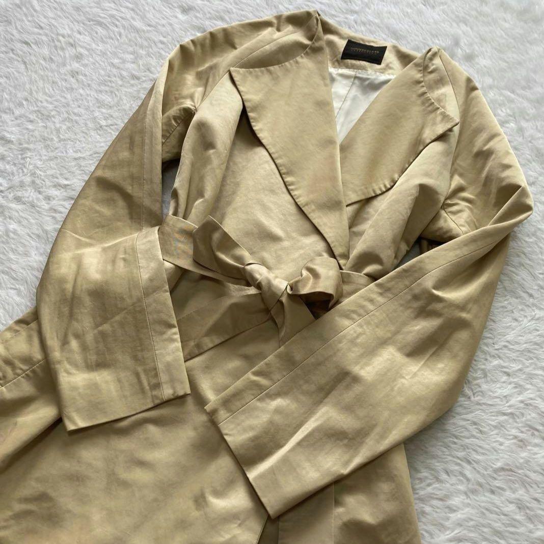 【極美品】トゥモローランドコレクション　麻混　ダブルフェイス　春コート　ロング丈
