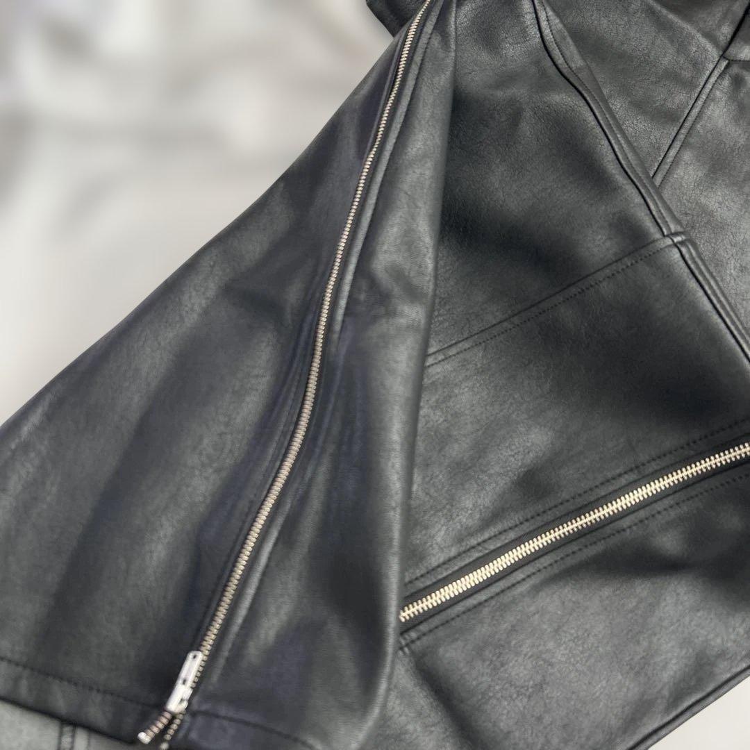 THEODORIC.dy ジップ ロング レザー スカート