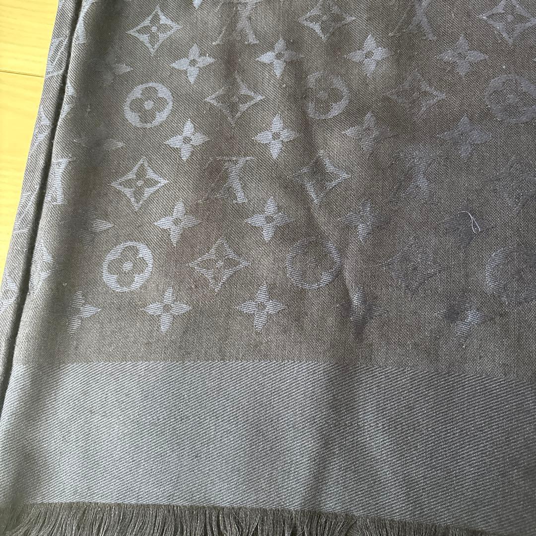 美品　LOUIS VUITTON モノグラム　ネイビー ストール　大判