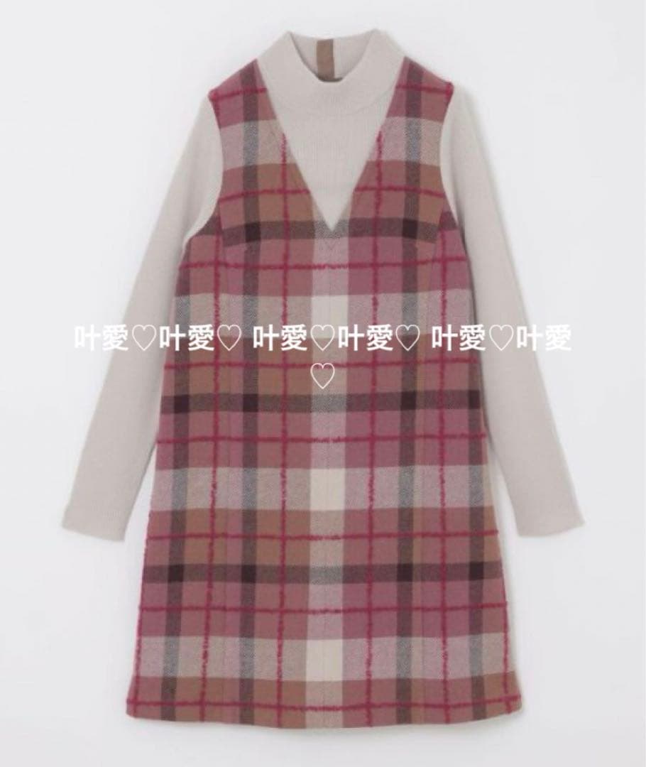 限定品 ツイードワンピース ピンク