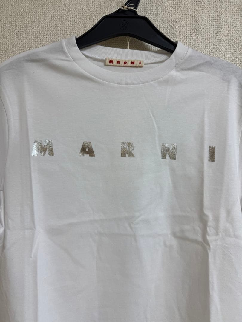 大人もOK MARNI ロゴプリント Tシャツ 14Y 160cm ホワイト