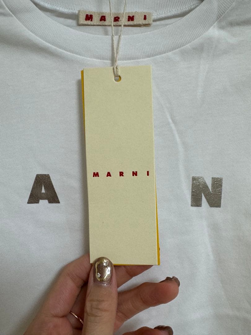 大人もOK MARNI ロゴプリント Tシャツ 14Y 160cm ホワイト