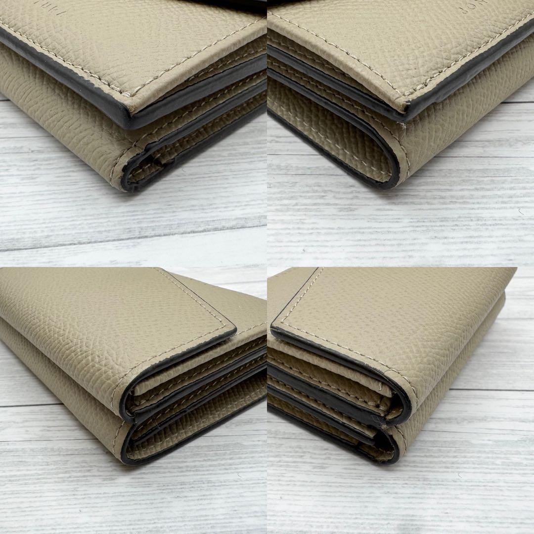 【美品】ボナベンチュラ 三つ折り財布 スモール ウォレット ベージュ　レザー