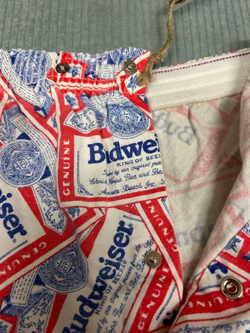 Budweiser 総柄パンツ リメイク ビンテージ