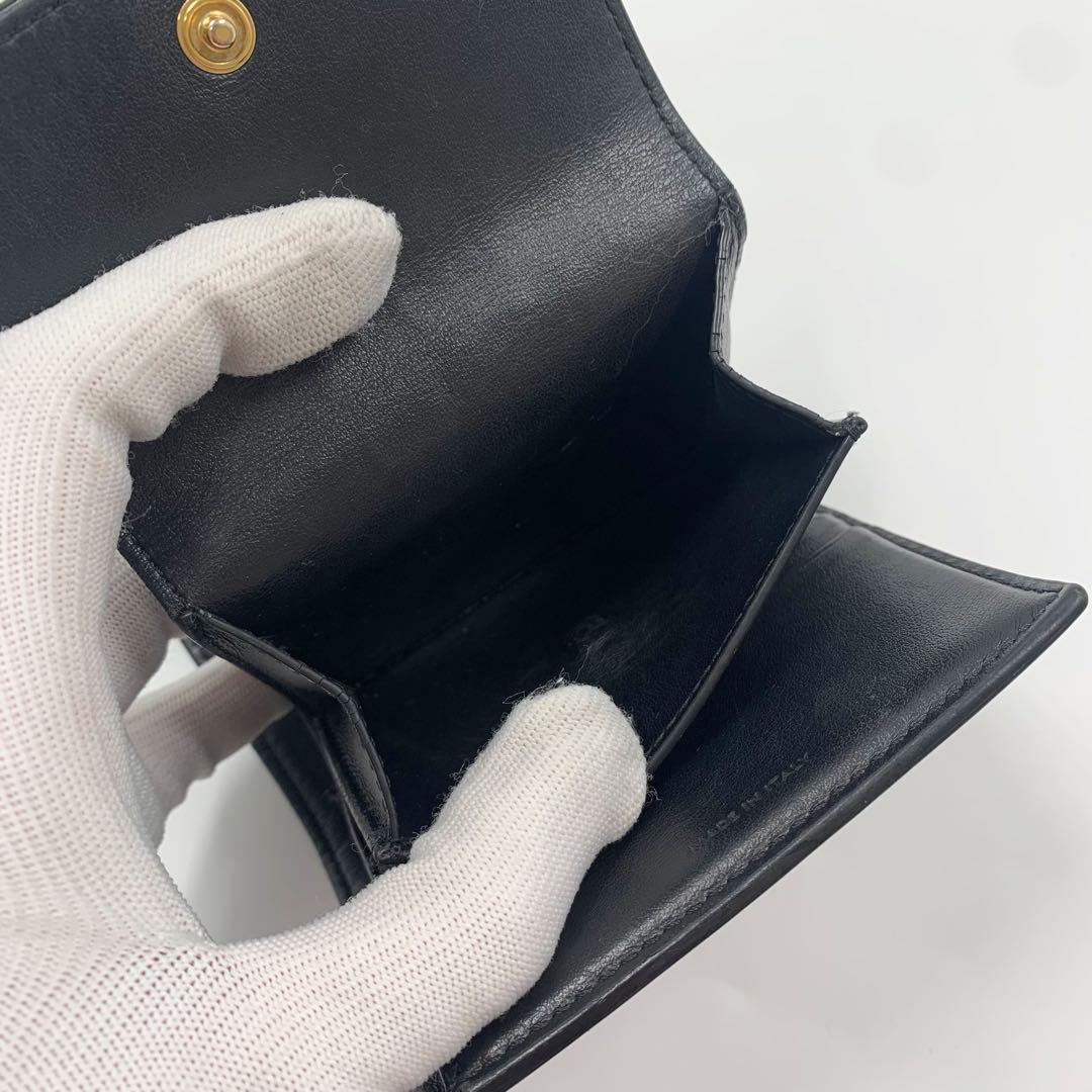 【✨極美品✨】セリーヌ トリオンフ 三つ折り財布 レザー ブラック