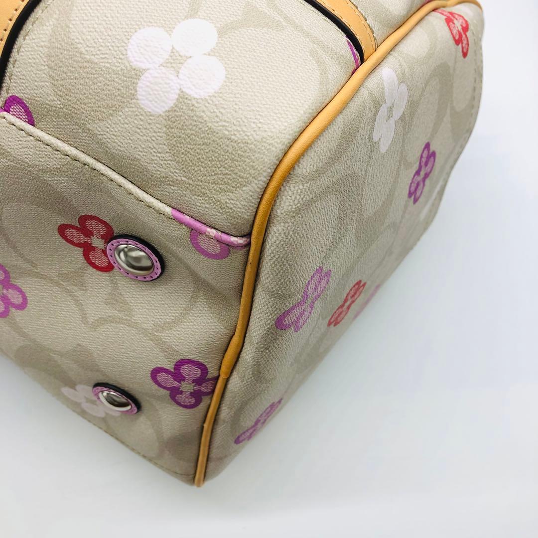 コーチ　2WAY ボストンバッグ　F77377 花柄　シグネチャー　美品