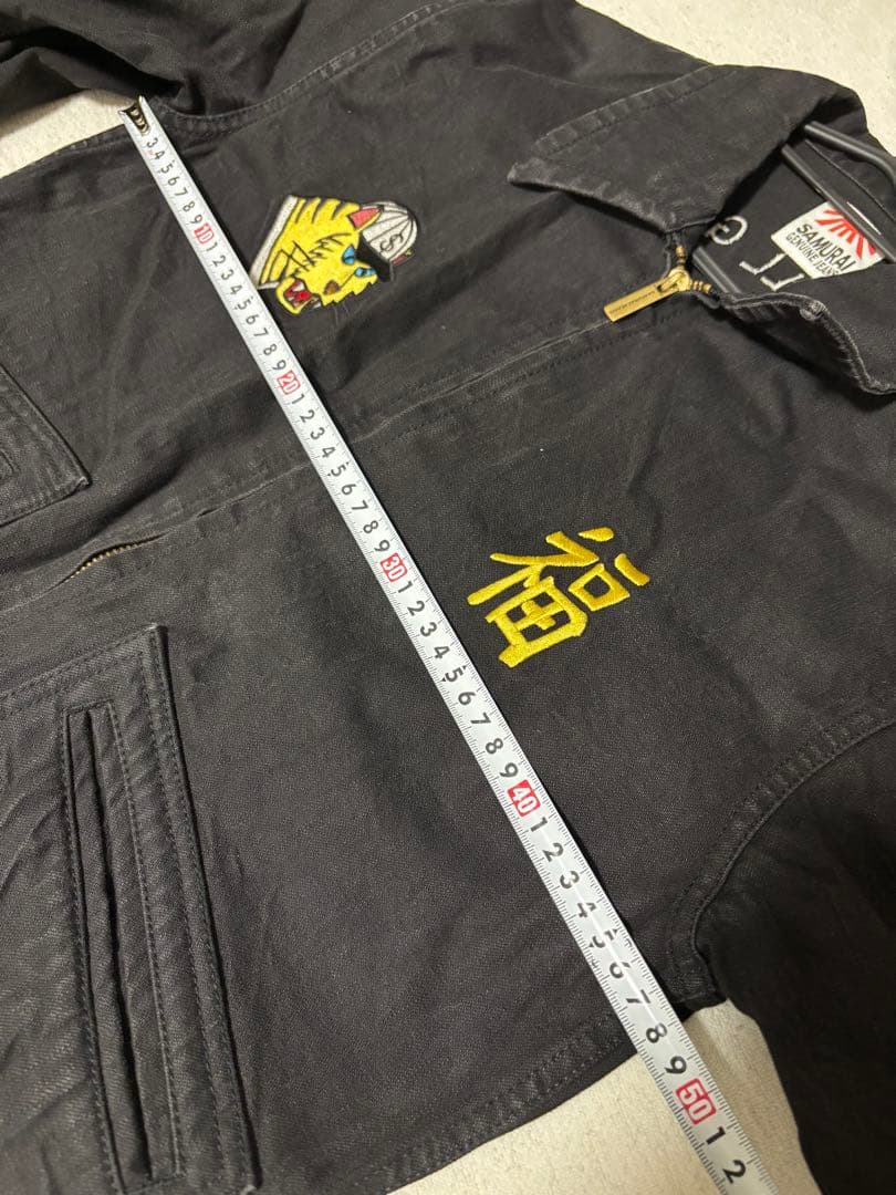 【SAMURAI JEANS】刺繍入り ジップジャケット ブラック 長袖