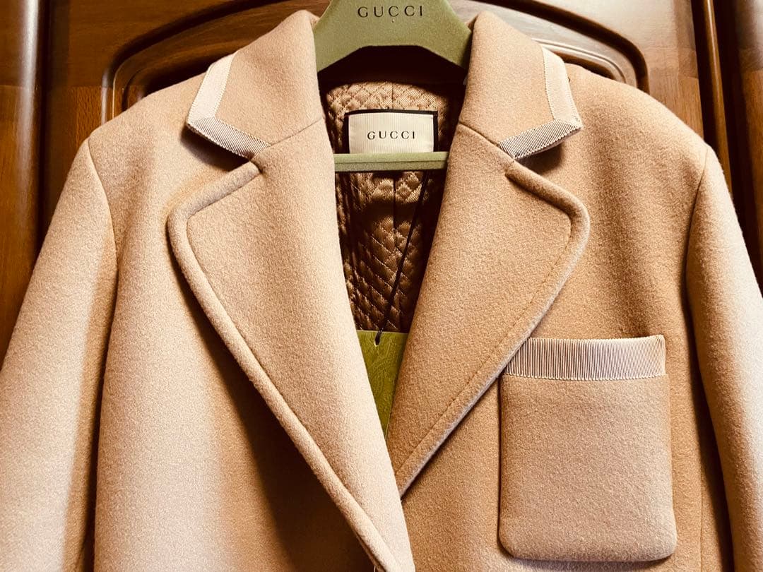 【新品GUCCI正規品】ウールコート40キャメル＊お値下げ不可