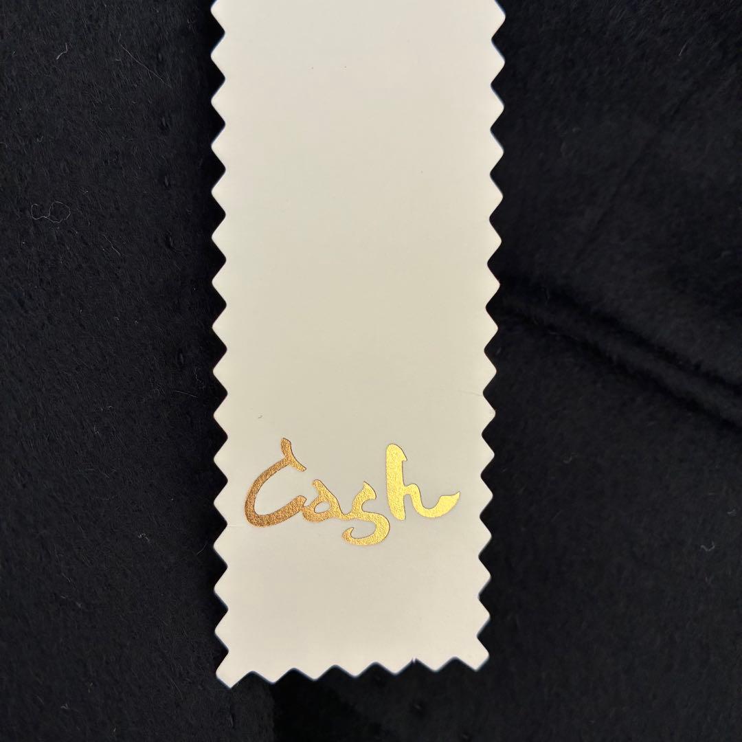 【新品未使用タグ付き】Cashカシミヤ100% 黒テーラードジャケット 13号