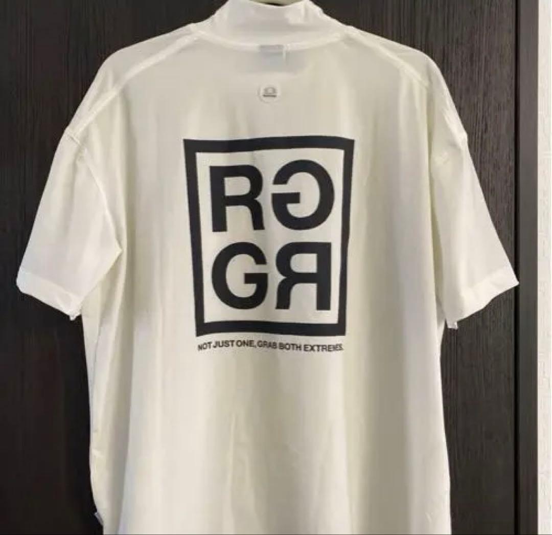 RUFFLOG ホワイトシャツ バックプリント　モックネック