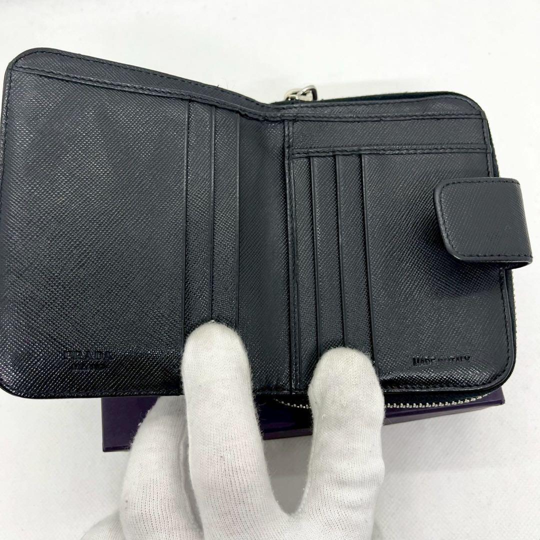 ◆箱・ギャラ付き◆PRADA 三角ロゴ 二つ折り財布 サフィアーノレザー