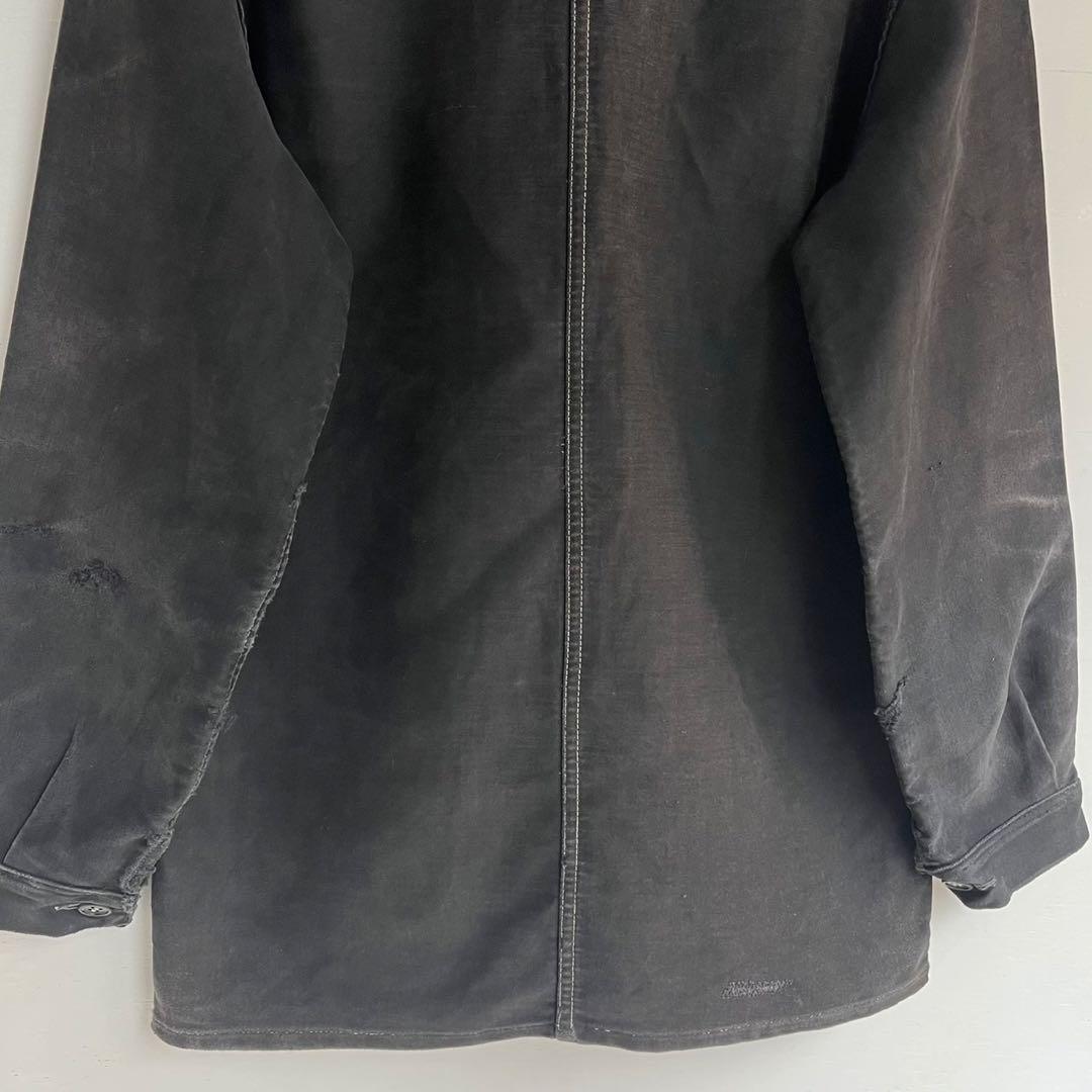 40s 50s アドルフラフォン ブラックモールスキンジャケット フレンチ 古着