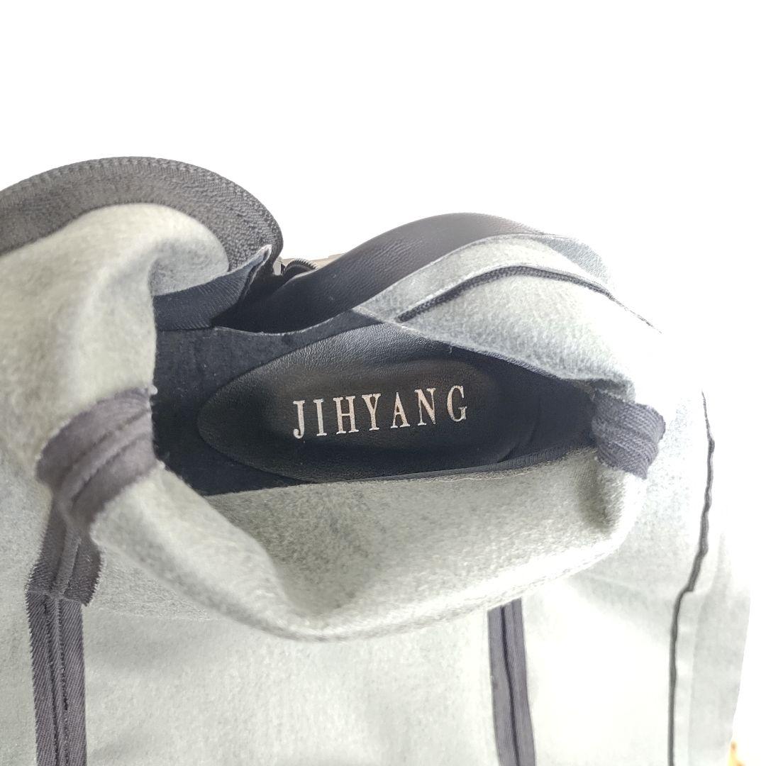 JIHYANG チヒャン タンク底 ストレッチ ロングブーツ LL 厚底 黒