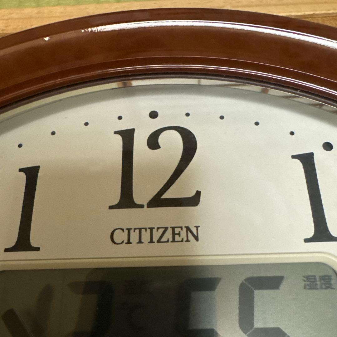 CITIZEN シチズン掛時計 電波時計 温度計湿度計カレンダー・六曜表示付