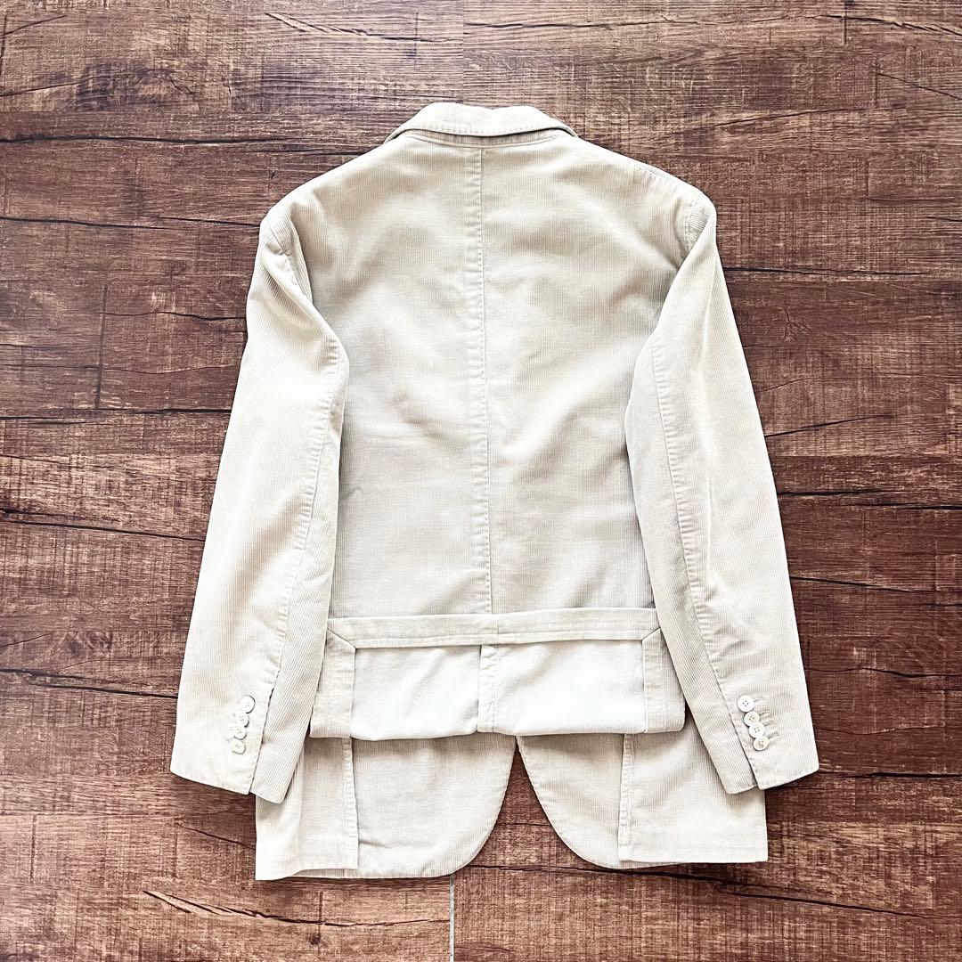 <美品>LARDINI ベージュ コーデュロイ ジャケット サイズ46