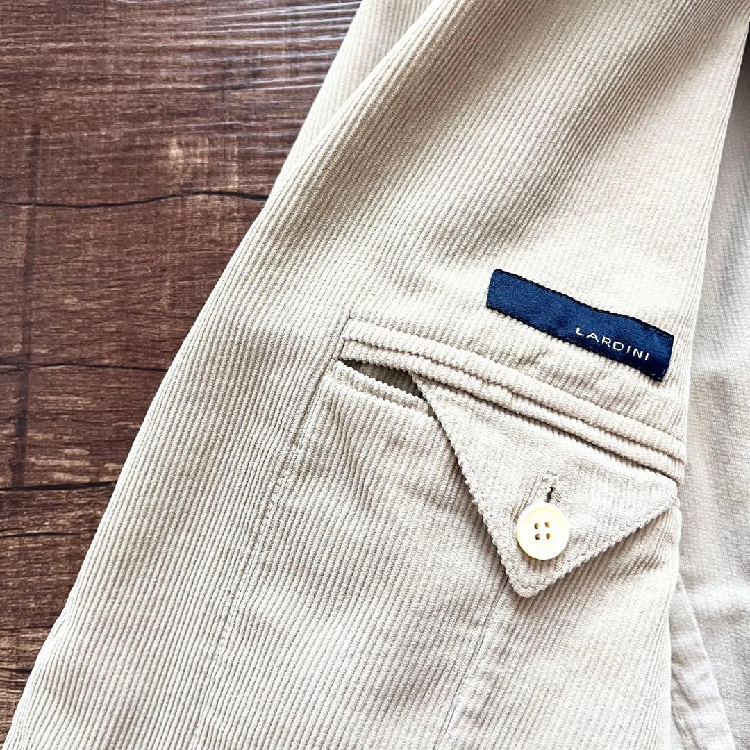 <美品>LARDINI ベージュ コーデュロイ ジャケット サイズ46