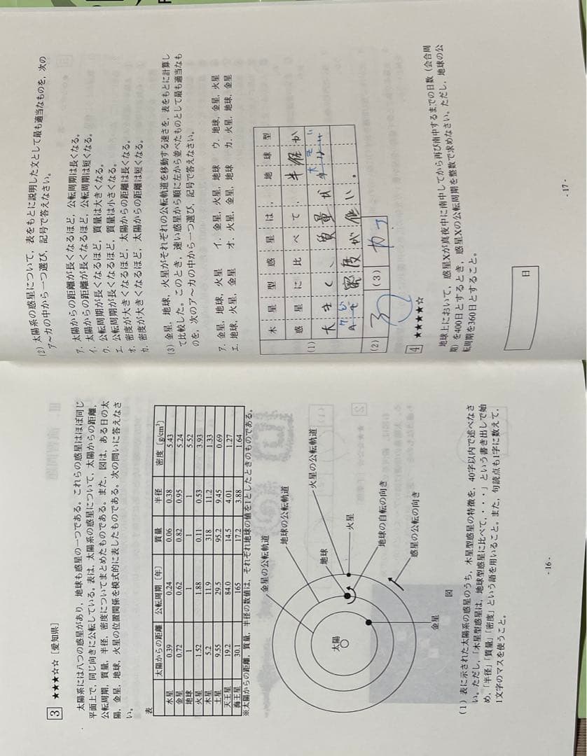 SAPIX中2理科