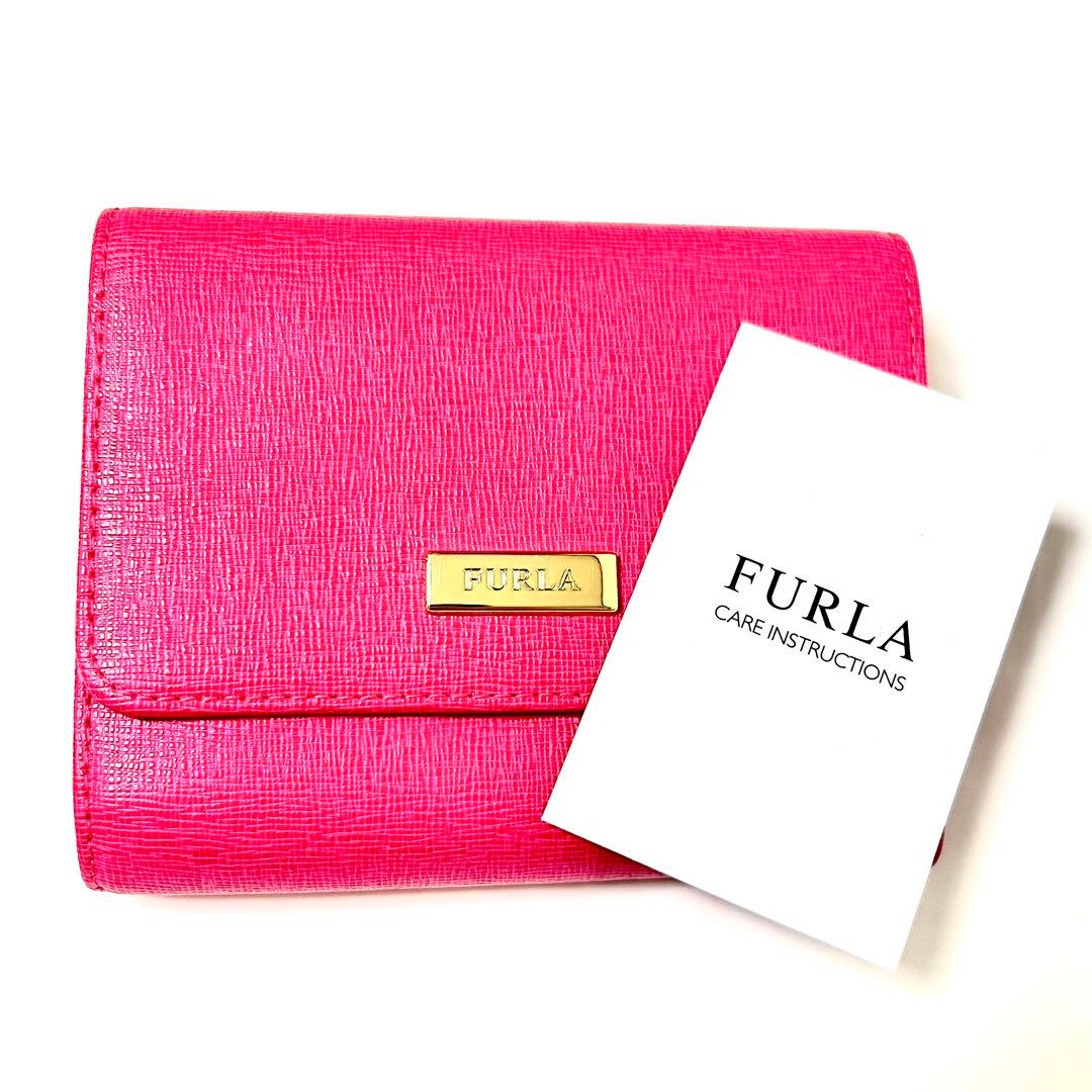 フルラ FURLA 二つ折り財布 ピンク 本革