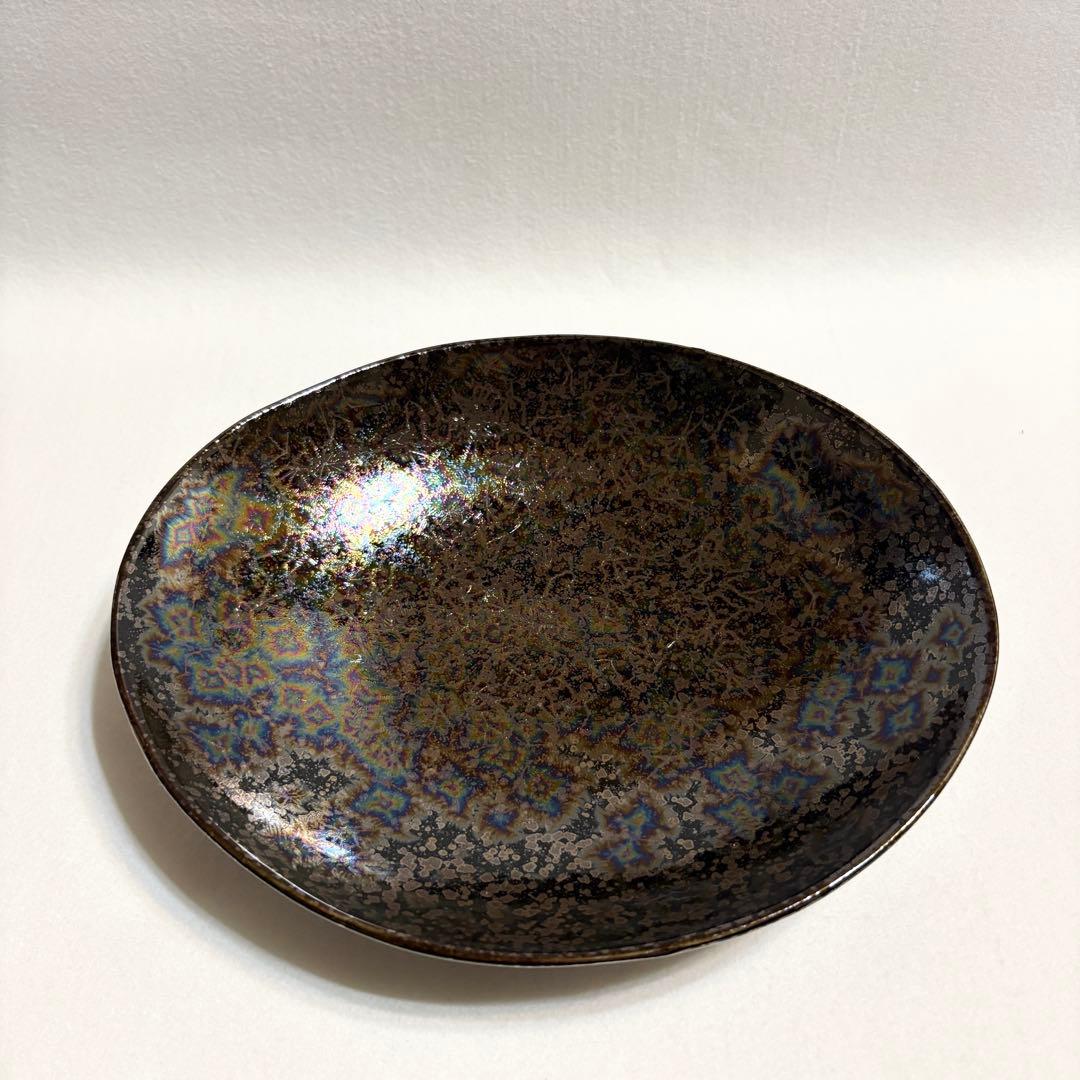京焼 陶あん 星結晶 楕円皿 楕円鉢 和食器 陶芸 清水焼 結晶釉