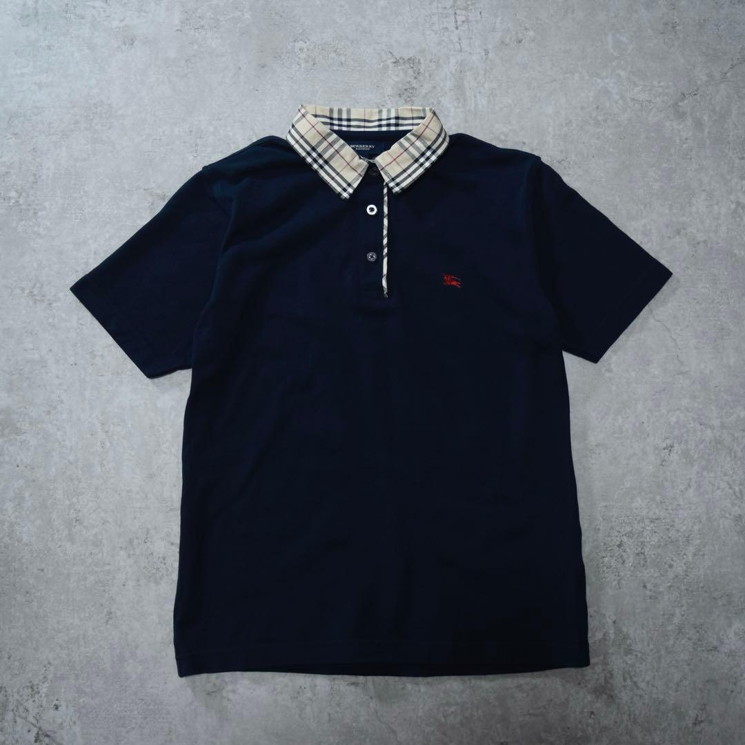 美品 BURBERRY LONDON ポロシャツ レディース ノバチェック 紺