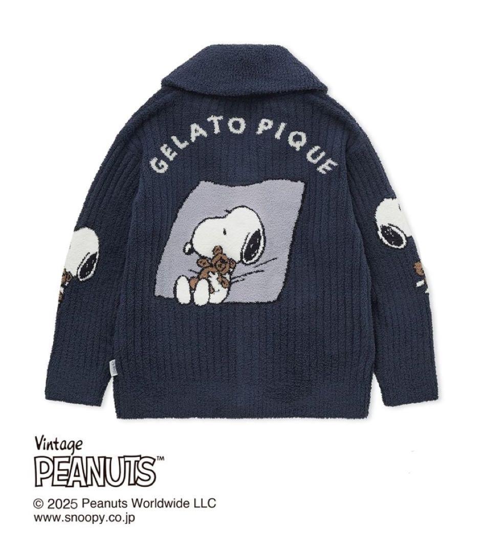 ジェラートピケ【PEANUTS】SNOOPY×BEAR ジャガード カーディガン