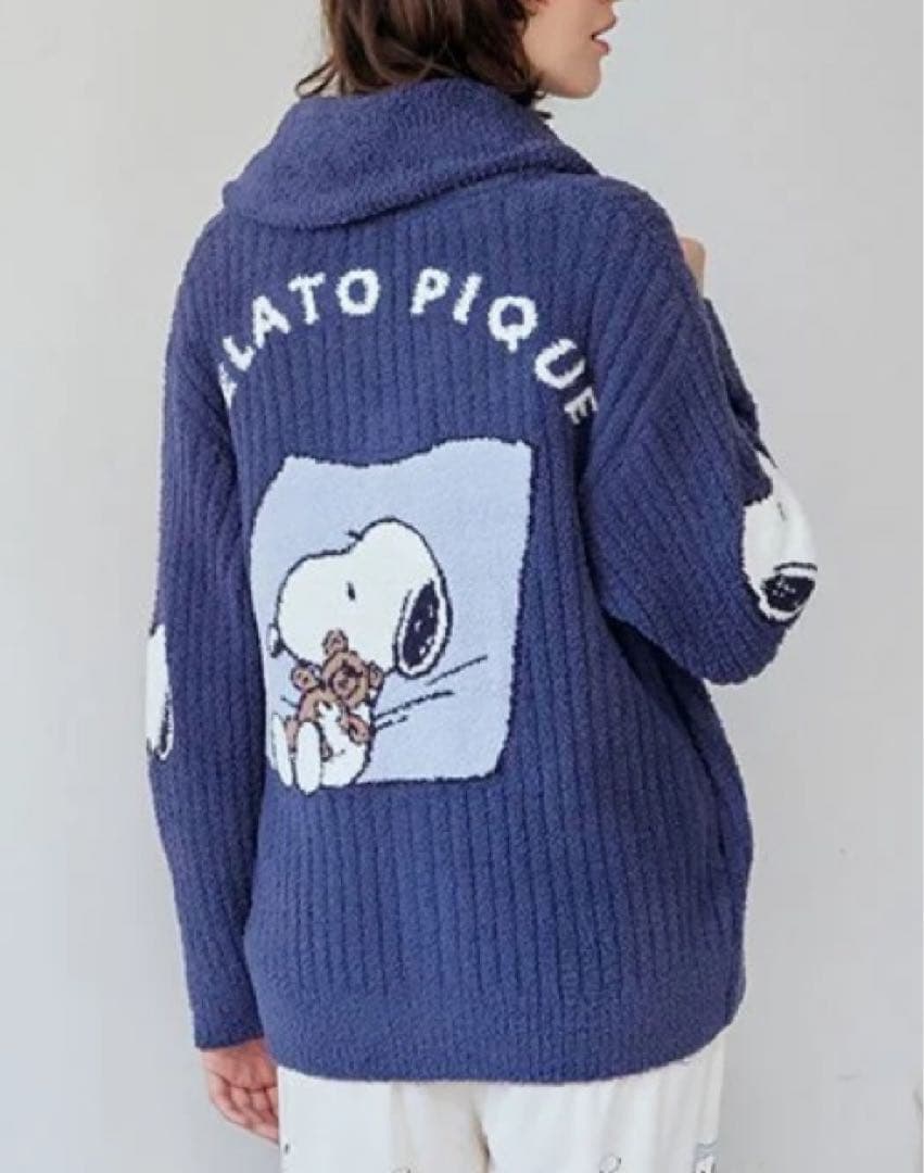 ジェラートピケ【PEANUTS】SNOOPY×BEAR ジャガード カーディガン
