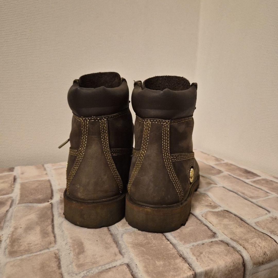 【みい】Timberland ブラウンブーツ　ゴールドロゴ　レア