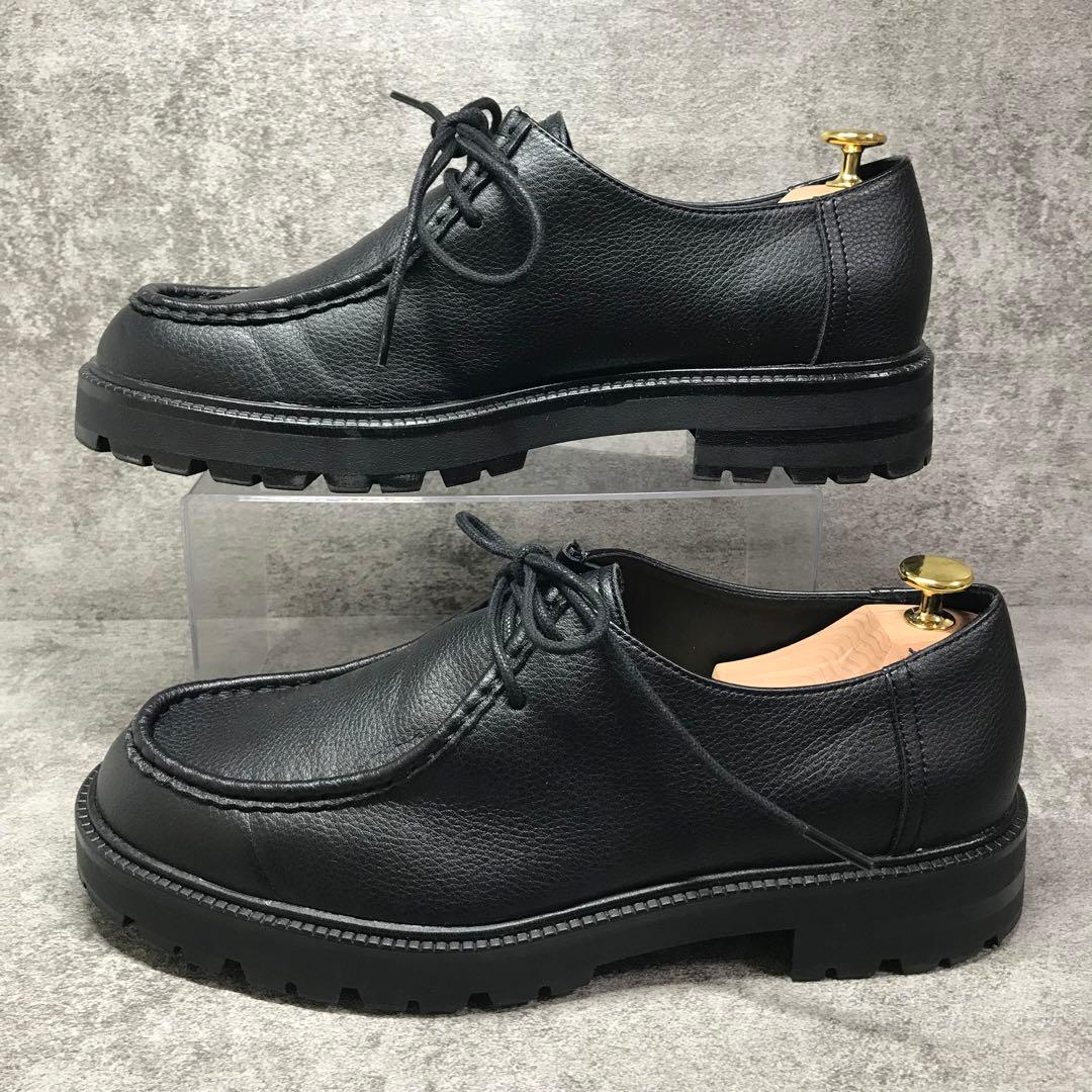 美品　ZARA モックトゥシューズ チロリアン ブラック レザー モカシン