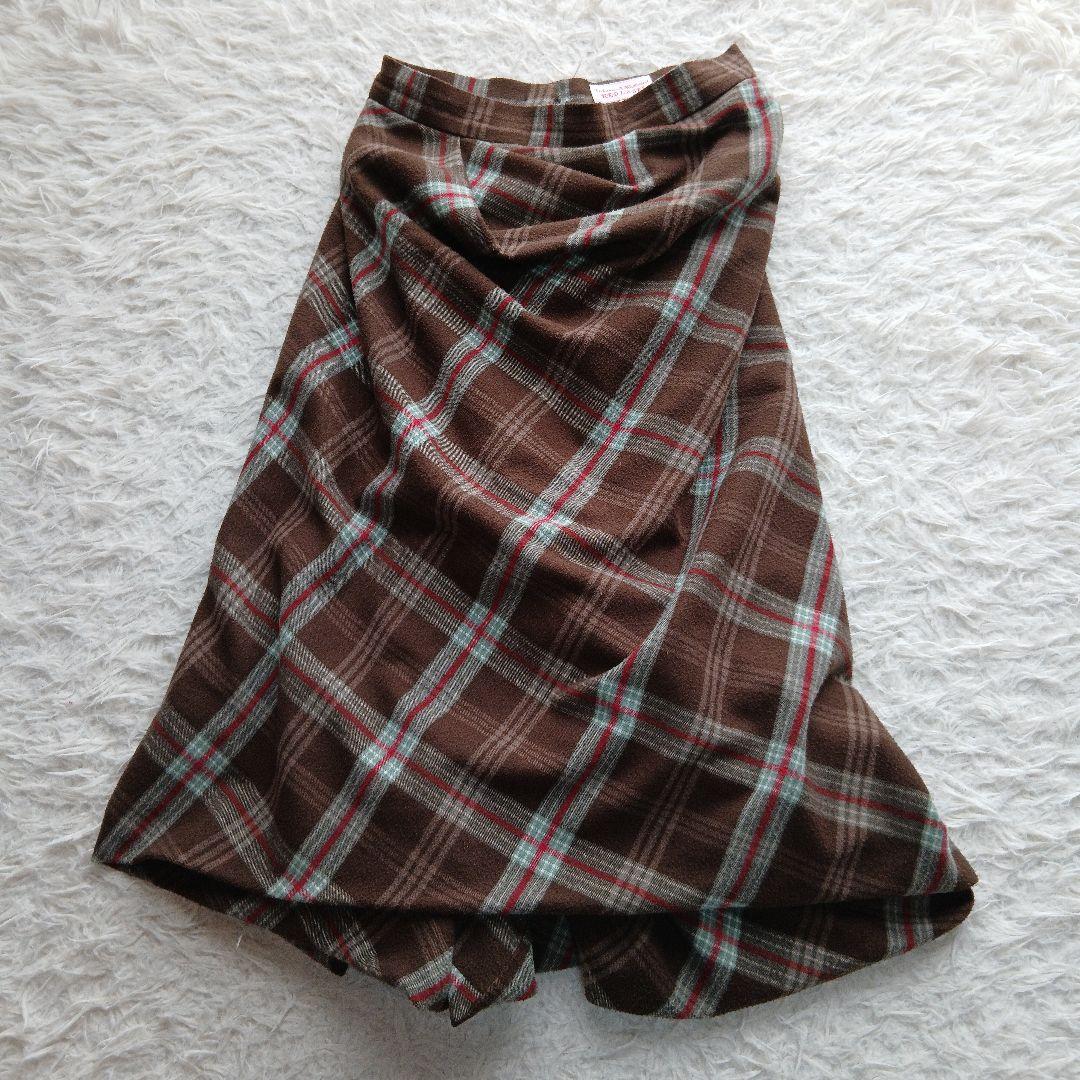 【Vivienne Westwood】変形　オーブ　ロングチェックスカート