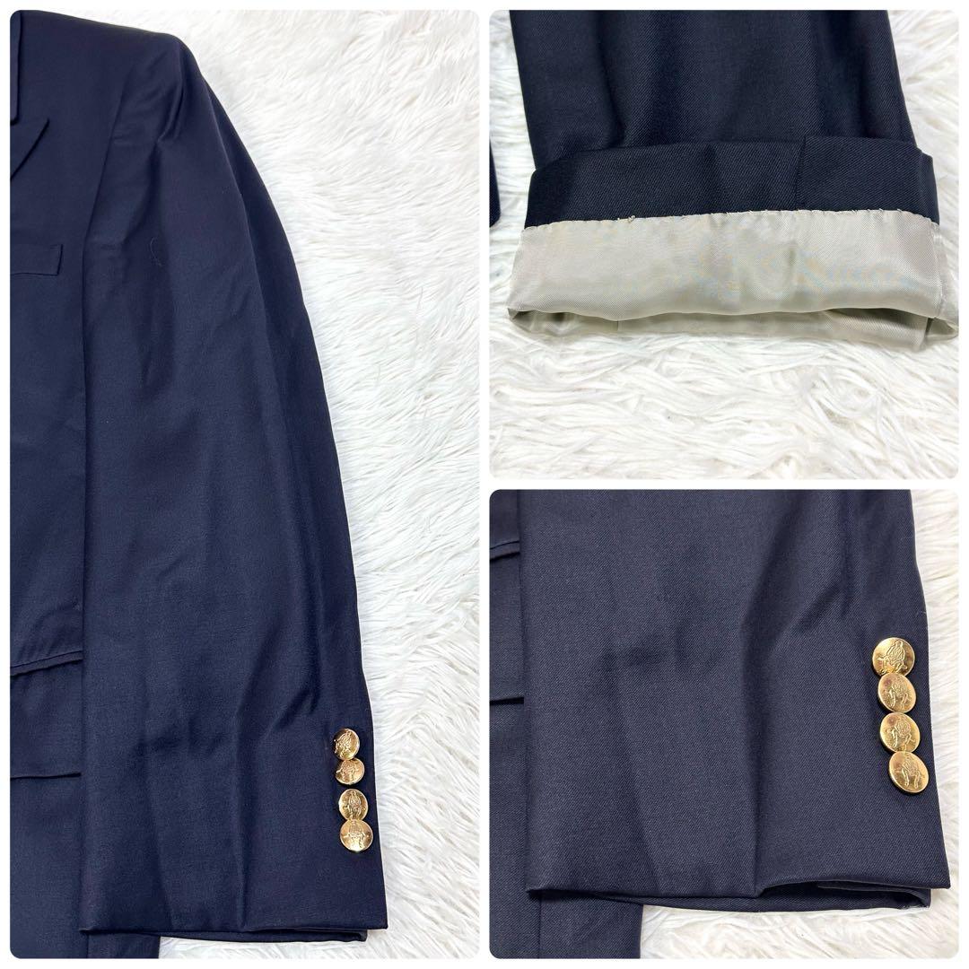 【金ボタン×美品✨上質ウール】Paul Stuart ダブル紺ブレ A6 紳士服