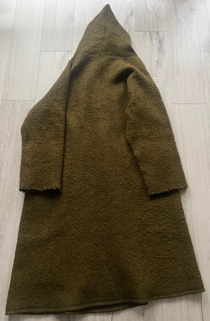 【美品】JURGEN LEHL ヨーガンレール 縮絨ウールコート ボタンレス