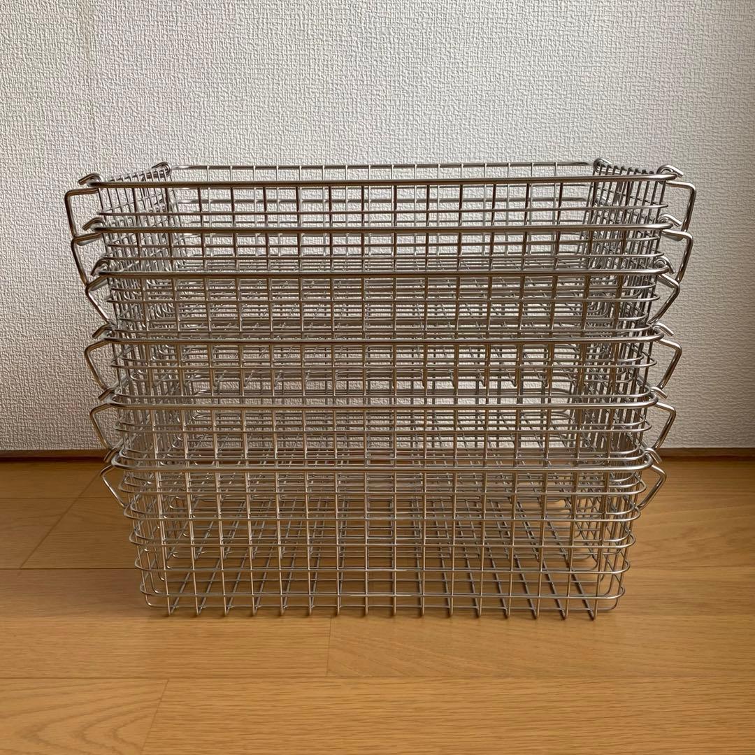 無印良品　ステンレスワイヤーバスケット　2サイズ6個セット